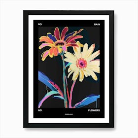 No Rain No Flowers Poster Gerbera Daisy 2 Art Print