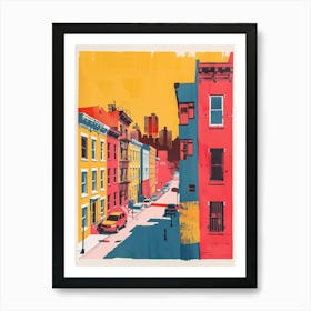 Bushwick New York Colourful Silkscreen Illustration 2 Art Print