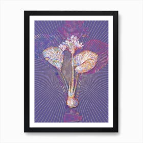 Geometric Cardwell Lily Mosaic Botanical Art on Veri Peri n.0123 Art Print
