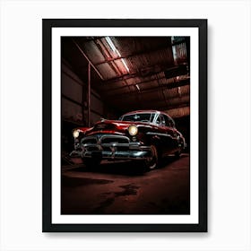 Classic Car In A Garage 4 Art Print