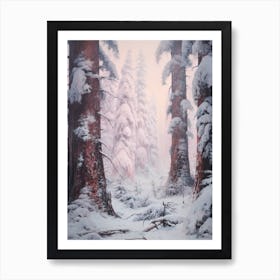 Dreamy Winter Painting Sequoia National Park United States 3 Art Print