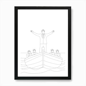 Man On A Boat Art Print