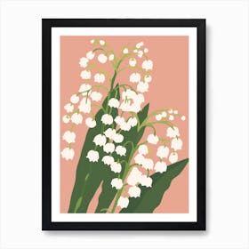 Lilies Of The Valley Flower Big Bold Illustration 2 Art Print