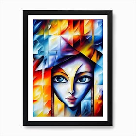 Abstract  Of A Woman, Cubism Art Print