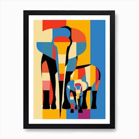 Elephant Abstract Pop Art 11 Art Print