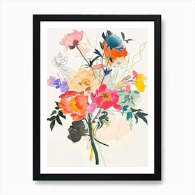 Peony 1 Collage Flower Bouquet Art Print