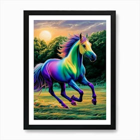 Rainbow Horse 1 Art Print