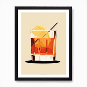 Mid Century Modern Whiskey Sour Floral Infusion Cocktail 3 Art Print