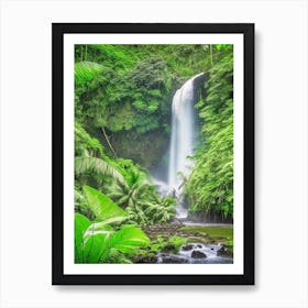 Selvatura Park Waterfall, Costa Rica Realistic Photograph (2) Art Print