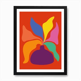 Colorful Pottery plant Art Print