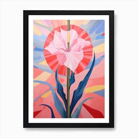 Gladiolus 3 Hilma Af Klint Inspired Pastel Flower Painting Art Print