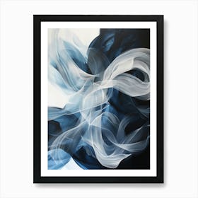 Blue And White Smoke Art Print