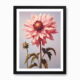 Floral Illustration Dahlia 3 Art Print