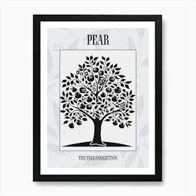 Pear Tree Simple Geometric Nature Stencil 4 Poster Art Print