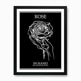 Rose In Hand Line Drawing 2 Poster Inverted Art Print
