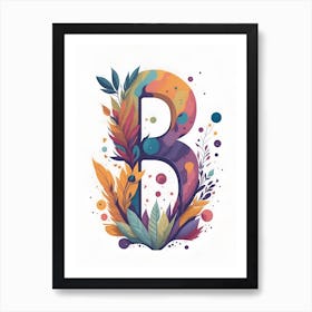 Colorful Letter B Illustration 27 Art Print