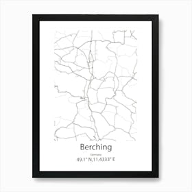 Berching,Germany Minimalist Map Art Print