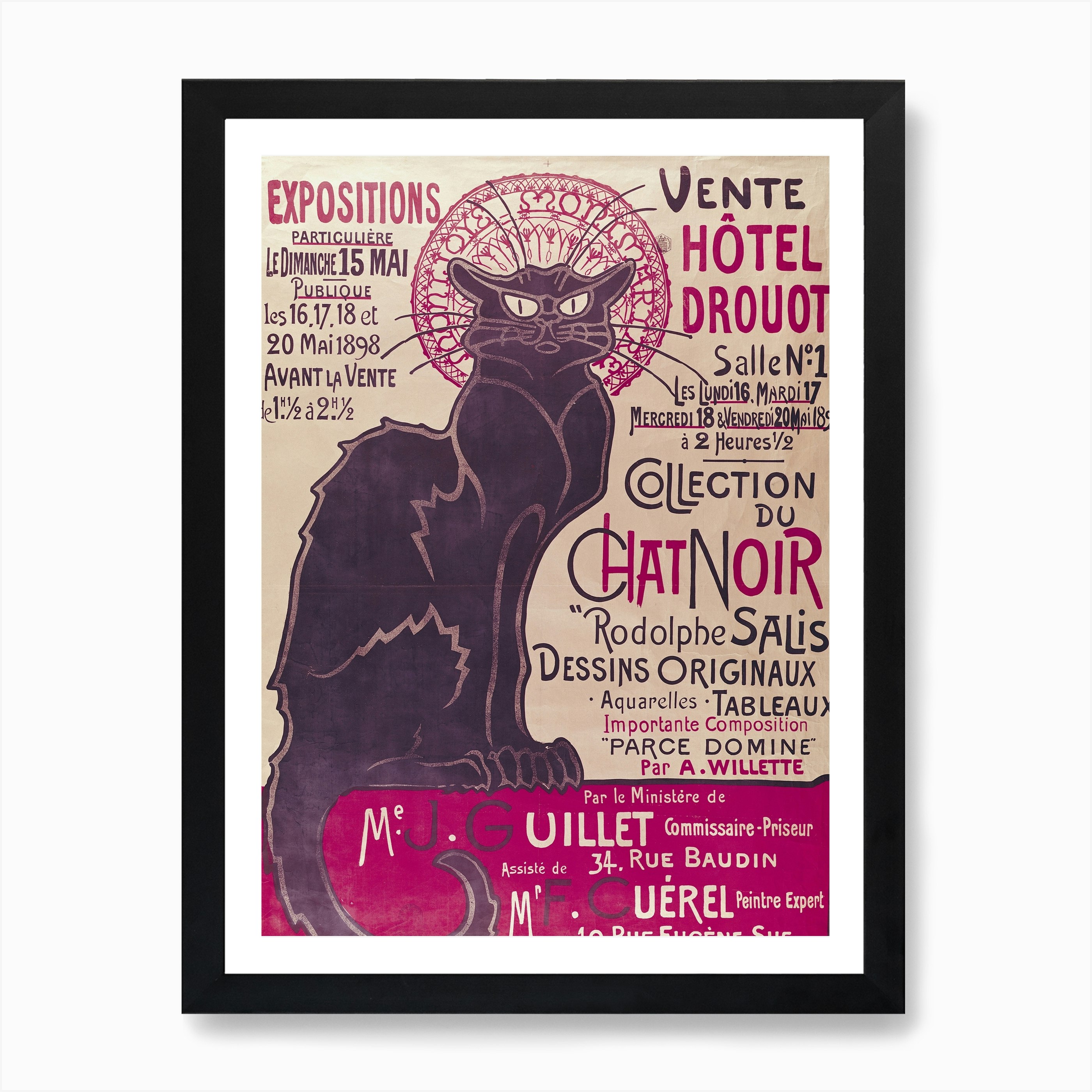 Chat Noir Cabaret 2 Theophile Alexandre Steinlen Art Print By Vintage Print And Poster Collection Fy
