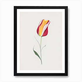 Tulip Floral Minimal Line Drawing 1 Flower Art Print