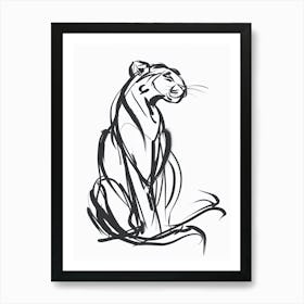 B&W Mountain Lion Art Print