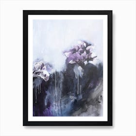 Violet Abstract Flower Painting Art Print