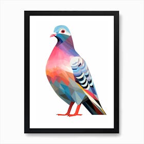 Colourful Geometric Bird Pigeon 1 Art Print