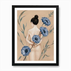 Blue Flowers 2 Art Print