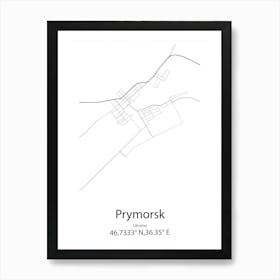 Prymorsk,Ukraine Minimalist Map Poster