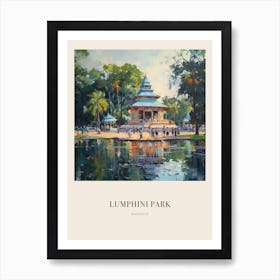 Lumphini Park Bangkok Thailand 2 Vintage Cezanne Inspired Poster Art Print