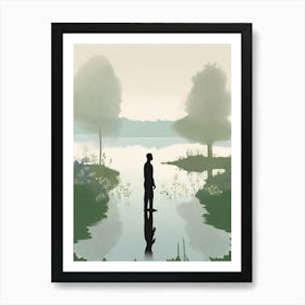 Man Standing In Water 10 Art Print