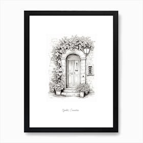 Split, Croatia   Mediterranean Doors Watercolour Painting 2 Poster Art Print