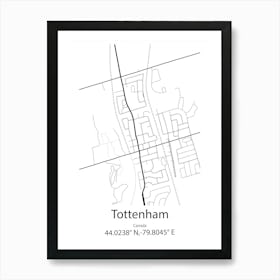 Tottenham,Canada Minimalist Map Art Print