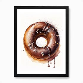 Chocolate Donut Cute Neon 4 Art Print