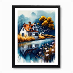 House By The Water Art Print