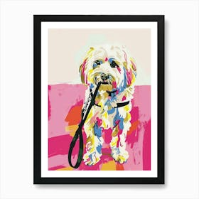 Dog With Leash Art Print