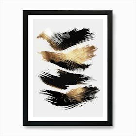 Gold Brush Strokes Canvas Art Art Print