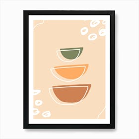 Three Bowls Of Coffee Art Print