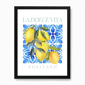 Lemon Amalfi Coast Tile Print Art Print