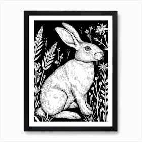 Polish Rex Rabbit Minimalist Illustration 2 Art Print