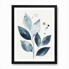 Blue Leaves 34 Art Print