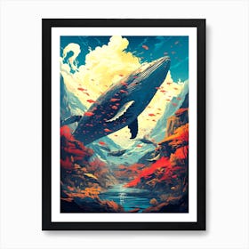 Whales In The Sky 1 Art Print