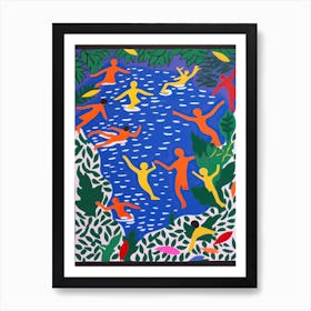 Swimming In The Style Of Matisse 2 Art Print