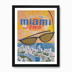 Miami Beach Florida Retro Vintage Travel Poster 1 Art Print