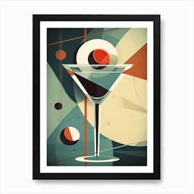Martini Cocktail Mid Century Modern 1 Art Print