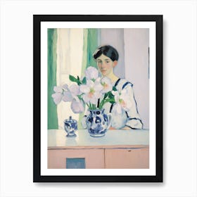 A Vase With Hellebore, Flower Bouquet 2 Art Print