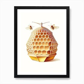 Honey Beehive Vintage Art Print