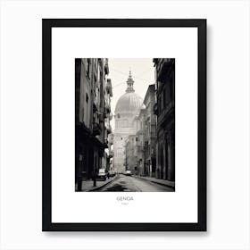 Poster Of Genoa, Italy, Black And White Photo 4 Art Print
