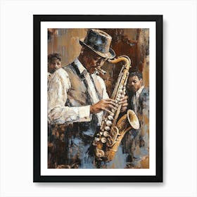 Jazz Saxophone Player Canvas Print Art Print