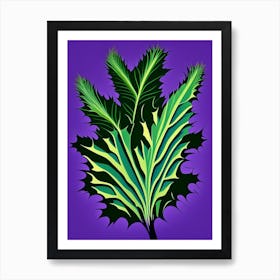 Thistle Leaf Vibrant Inspired 1 Art Print