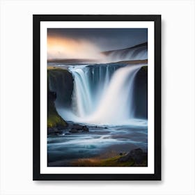 Goðafoss, Iceland Realistic Photograph (3) Art Print